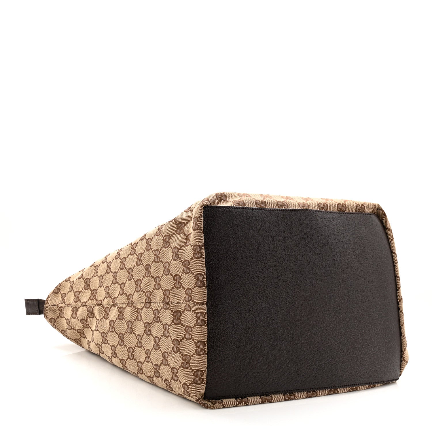 Gucci GG Monogram Large Web Handle Bucket Tote Dark Brown