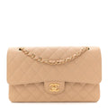 Chanel Caviar Quilted Medium Double Flap Beige