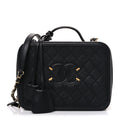 Chanel Caviar Quilted Large CC Filigree Vanity Case Black