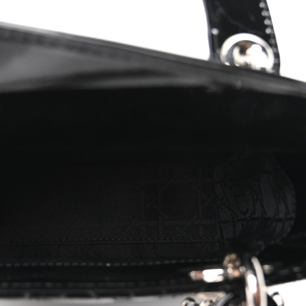Christian Dior Patent Cannage Mini Lady Dior Black