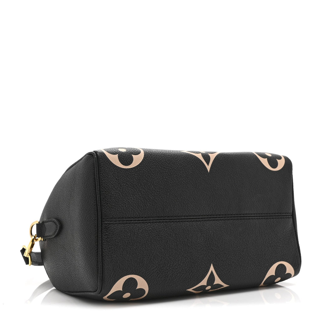 Louis Vuitton Empreinte Monogram Giant Speedy Bandouliere 25 Black Beige