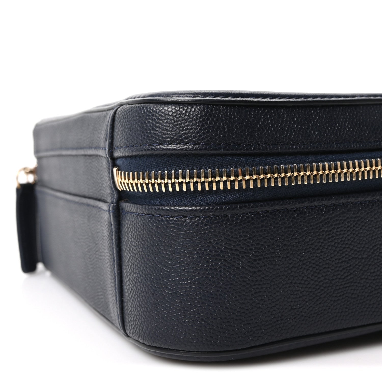 Chanel Caviar Quilted Medium CC Filigree Vanity Case Navy