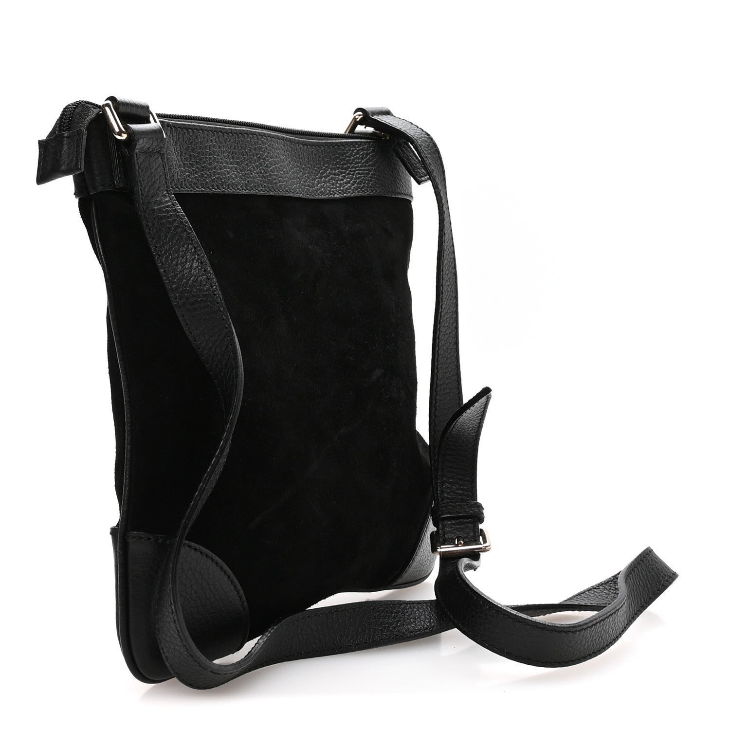Gucci Guccissima Suede Crossbody Bag Black