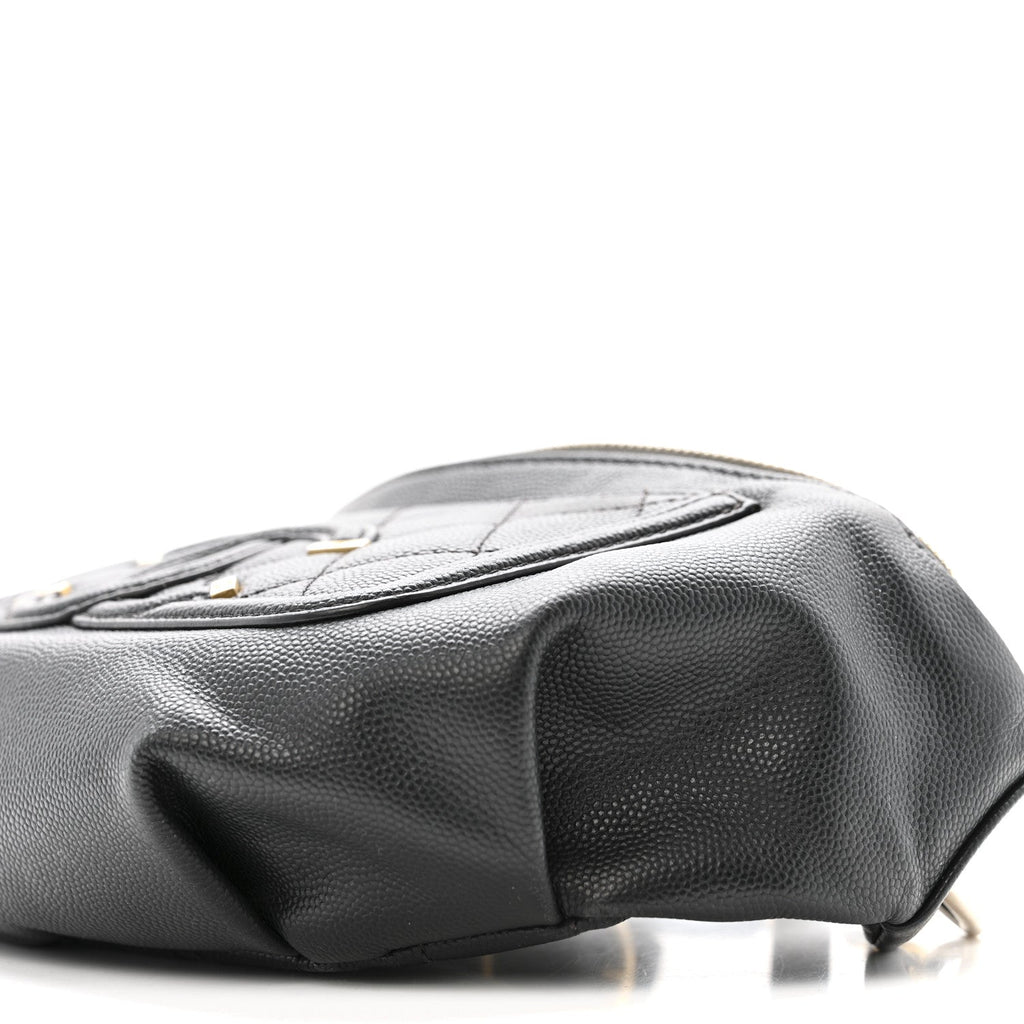 Chanel Caviar Quilted Filigree Waist Bag Black