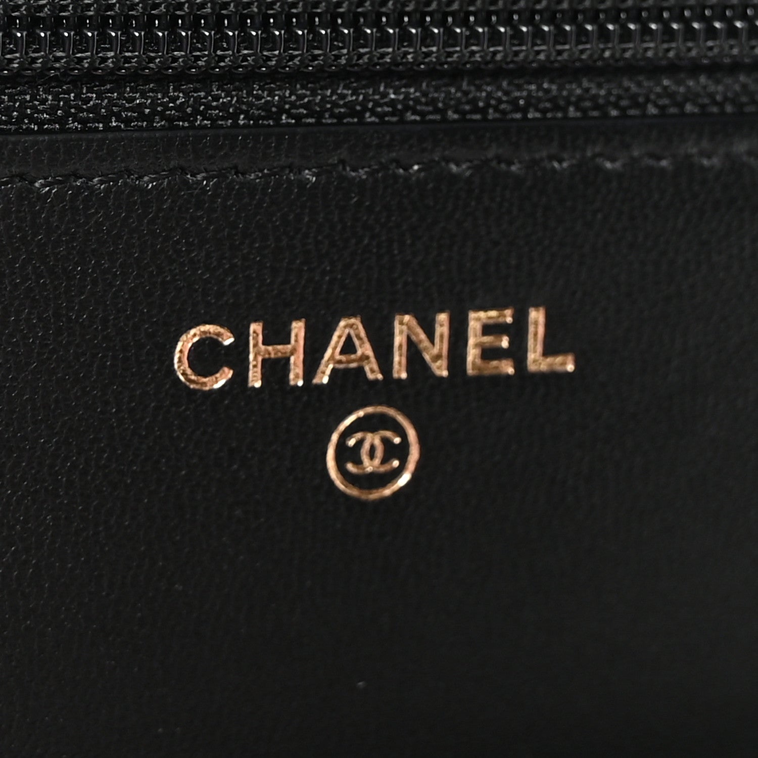 Chanel Lambskin Quilted Pearl Crown Wallet On Chain WOC Black