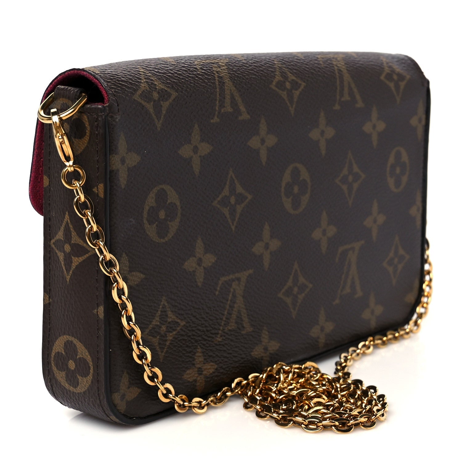 Louis Vuitton Monogram Pochette Felicie Chain Wallet Fuchsia