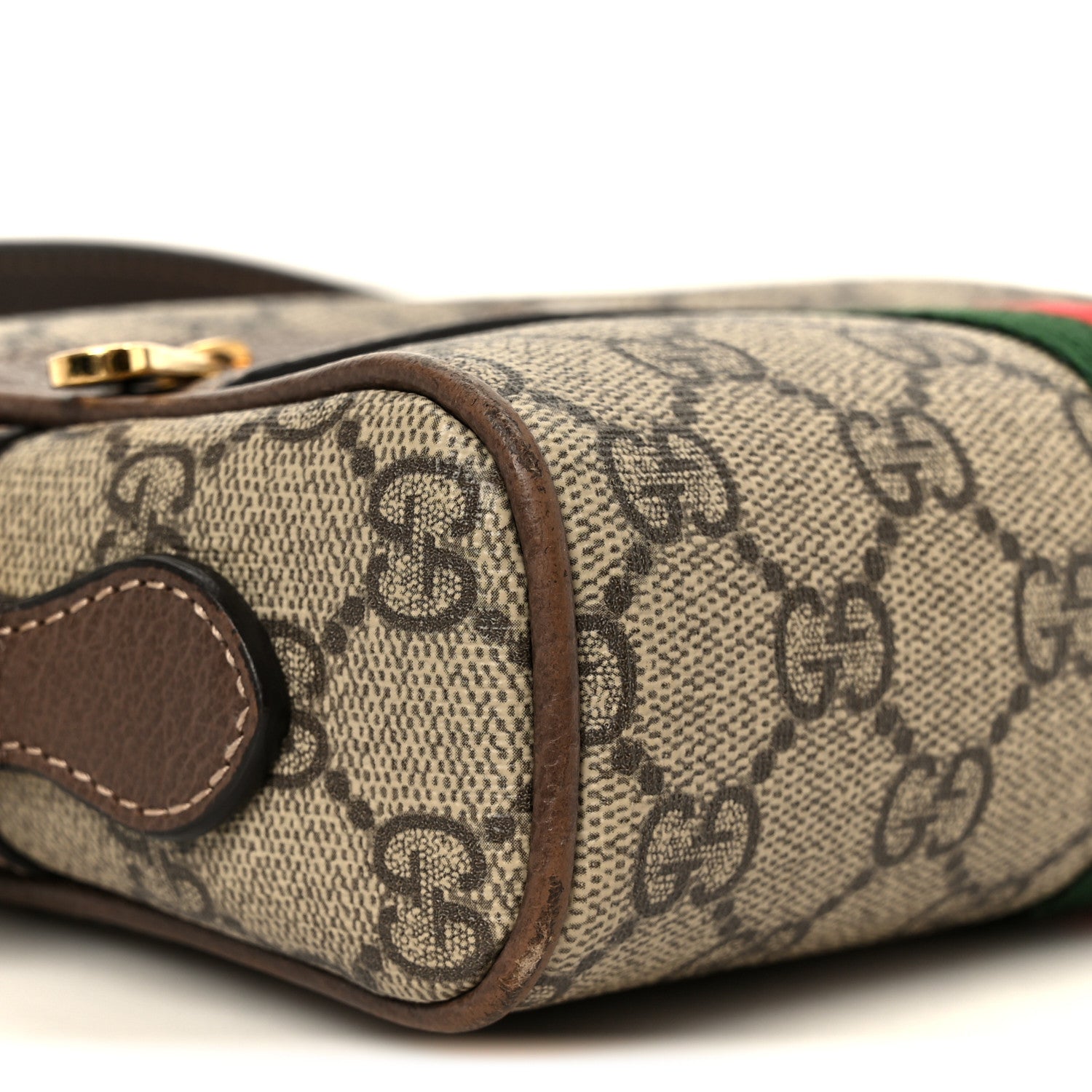 Gucci GG Supreme Monogram Web Mini Ophidia Shoulder Bag Brown