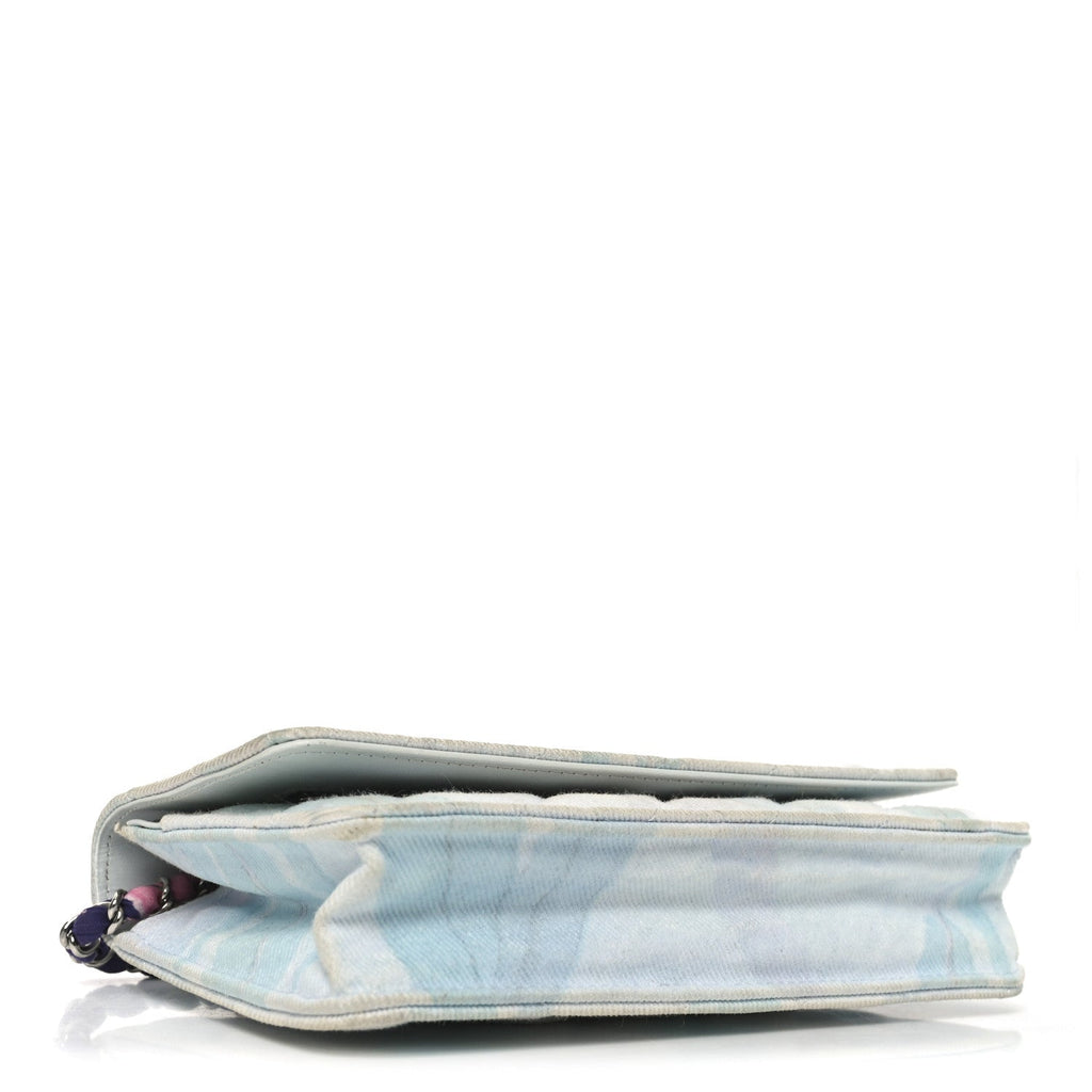 Chanel Canvas Quilted Jungle Jeans Wallet on Chain WOC Multicolor