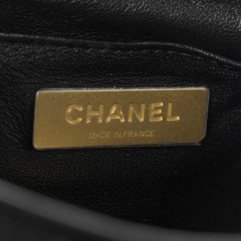 Chanel Velvet Quilted Crystal CC Mini Flap Black