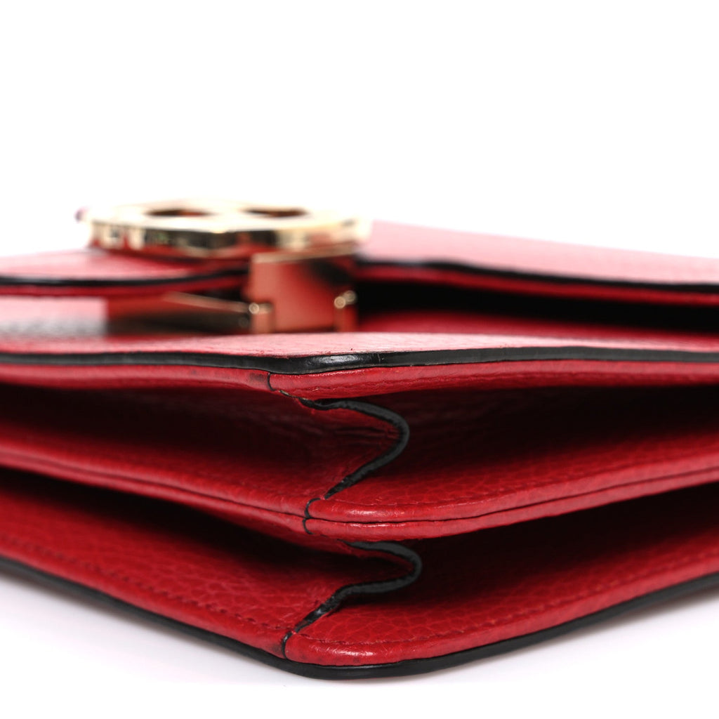 Gucci Dollar Calfskin Small Interlocking G Shoulder Bag Red