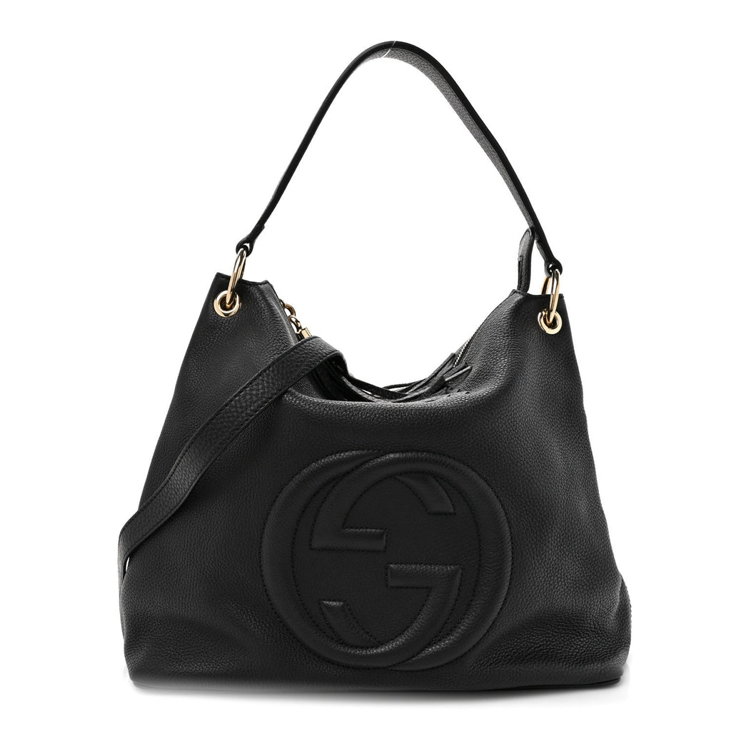 Gucci Pebbled Calfskin Large Soho Hobo Black