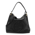 Gucci Pebbled Calfskin Large Soho Hobo Black