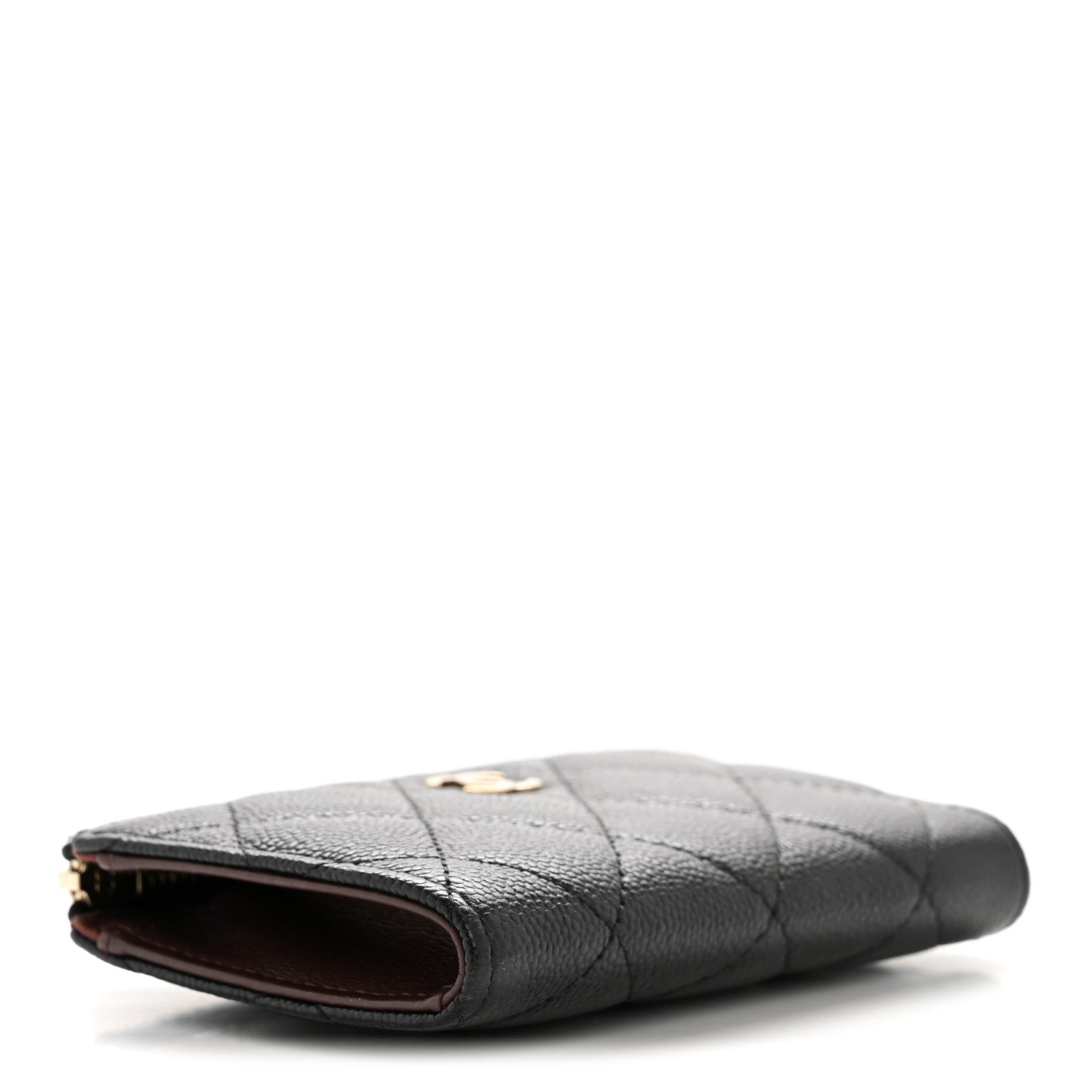 Caviar Quilted Zipped Key Holder Case Black