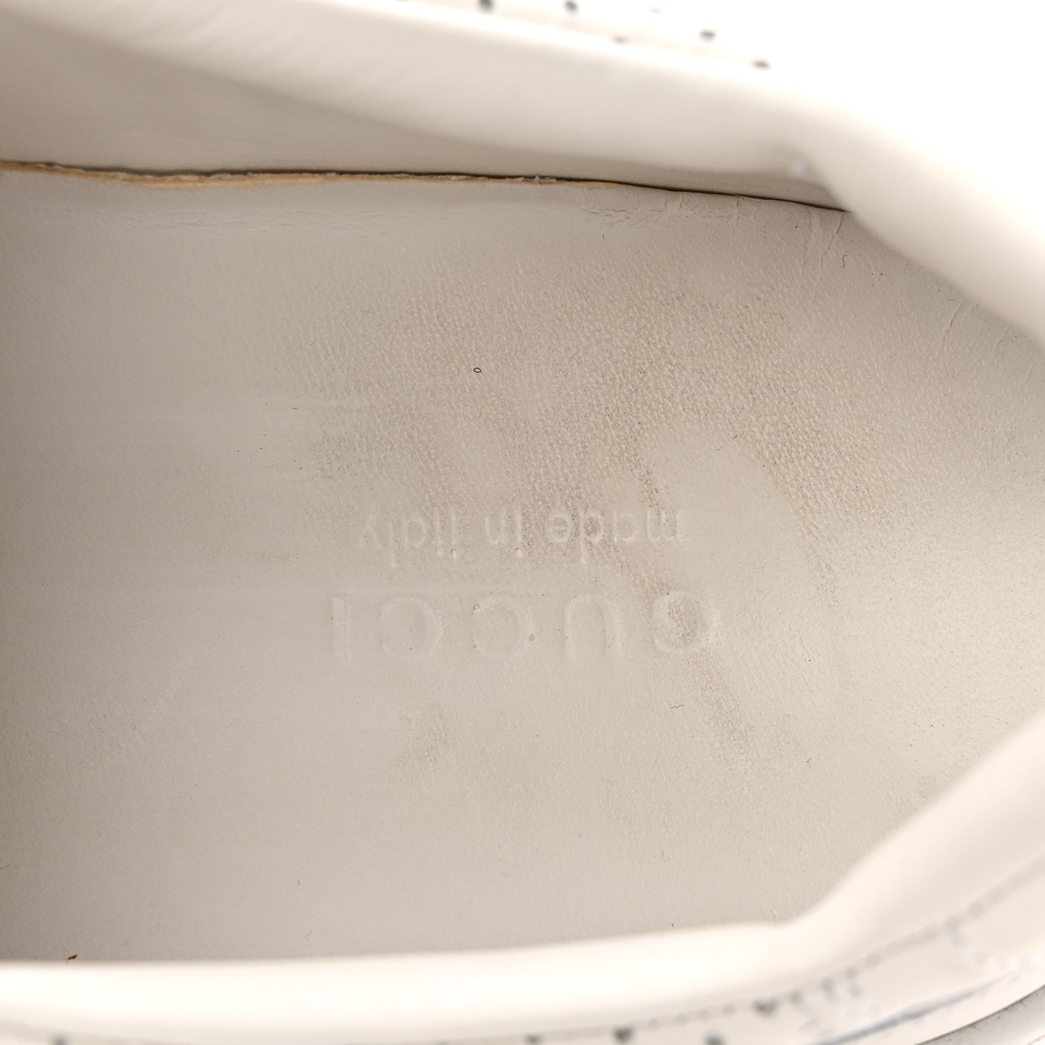 Gucci Calfskin GG Tennis Embossed Perforated Womens Platform 55mm Sneakers 39 Great White