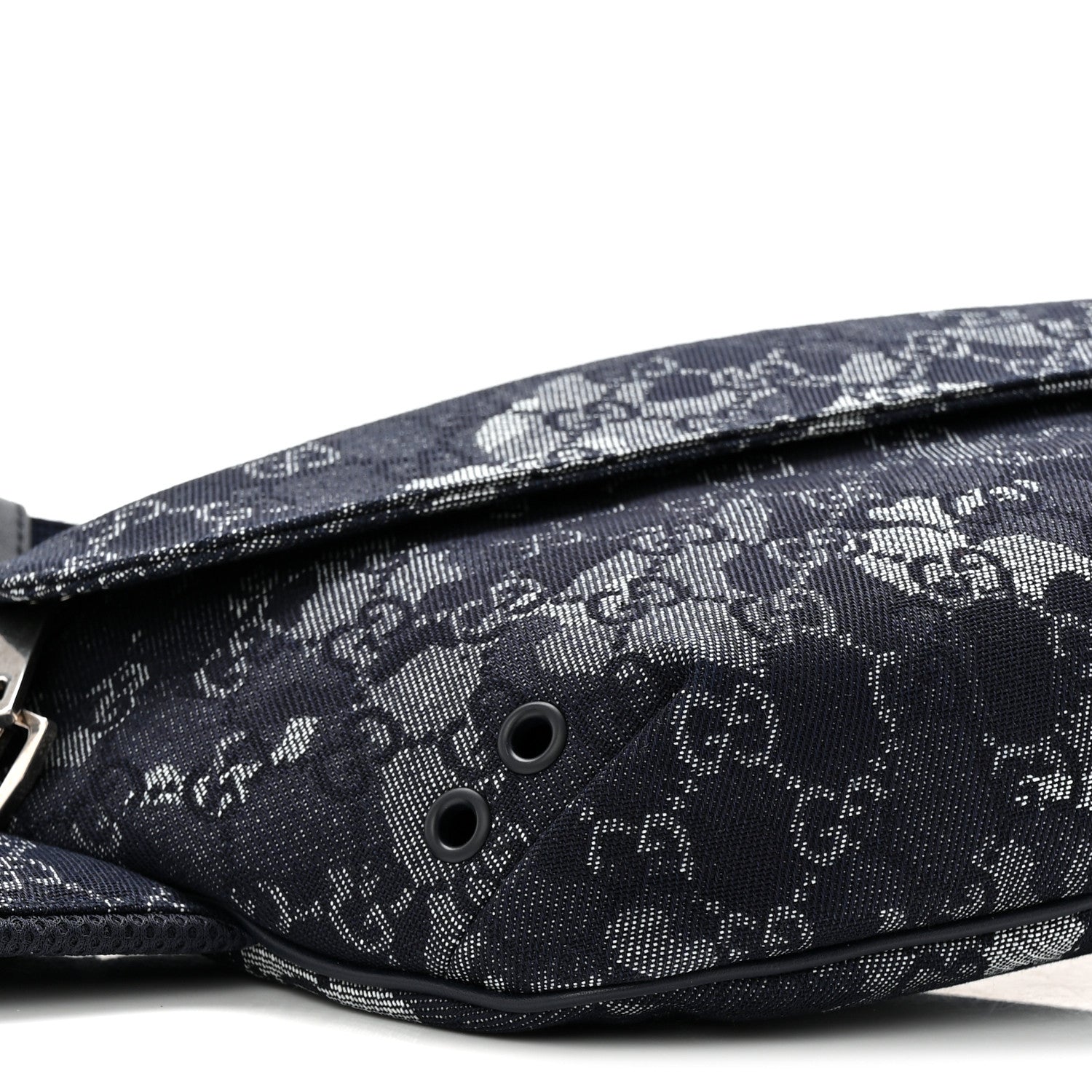 Gucci Denim Monogram Web Belt Bag Blue Multicolor