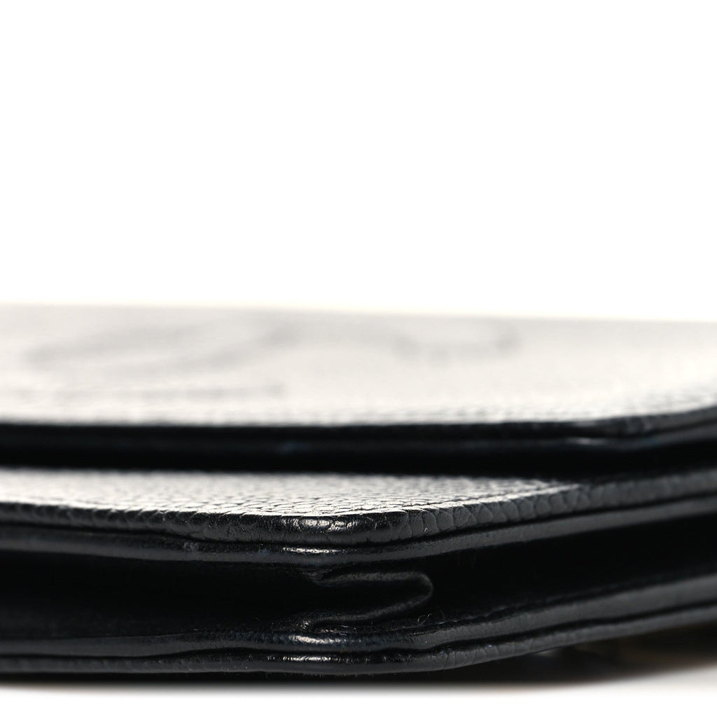 Chanel Caviar Timeless CC Wallet On Chain WOC Black