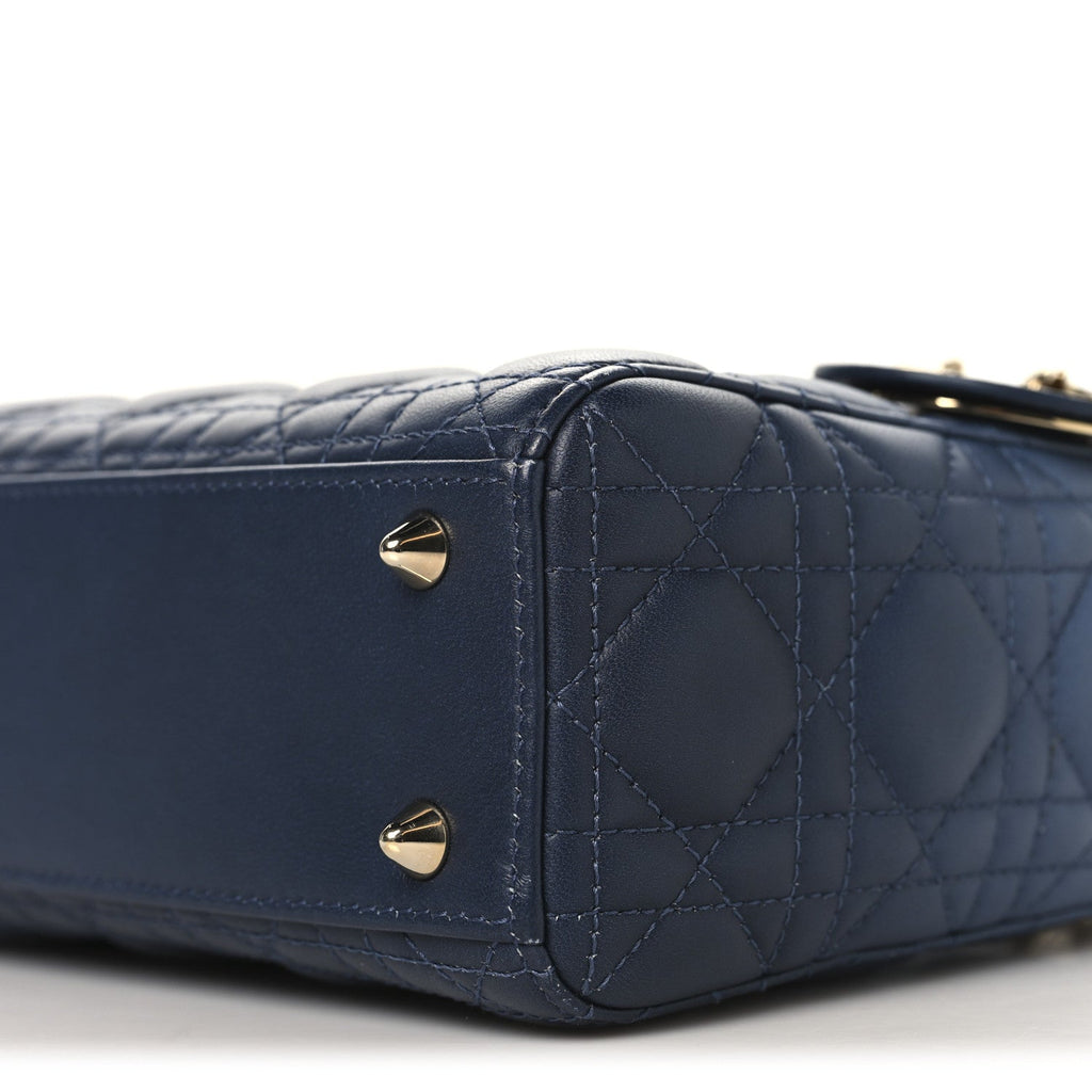 Christian Dior Lambskin Cannage Gradient Small My ABCDior Lady Dior Indigo Blue