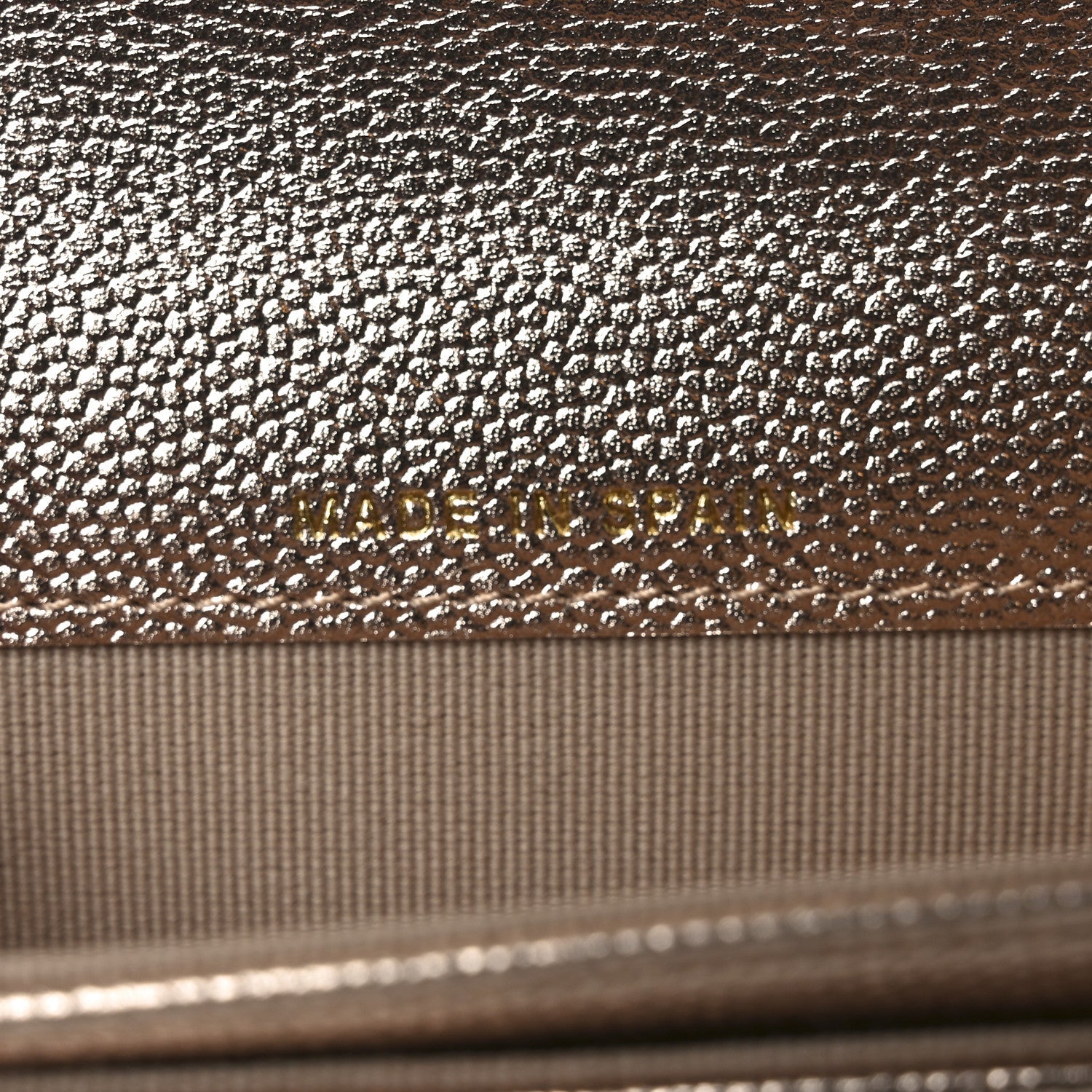 Metallic Caviar Quilted CC Flap Card Holder Copper