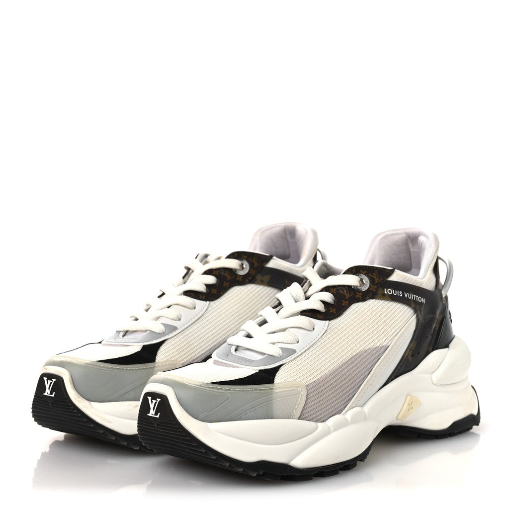 Louis Vuitton Monogram Calfskin Run 55 Sneakers 38 White