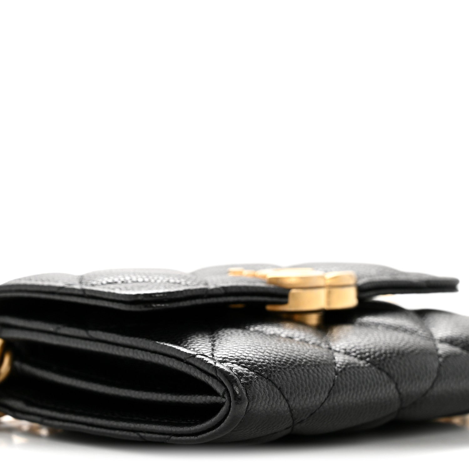 Chanel Caviar Quilted Bracelet On Chain Clutch Black