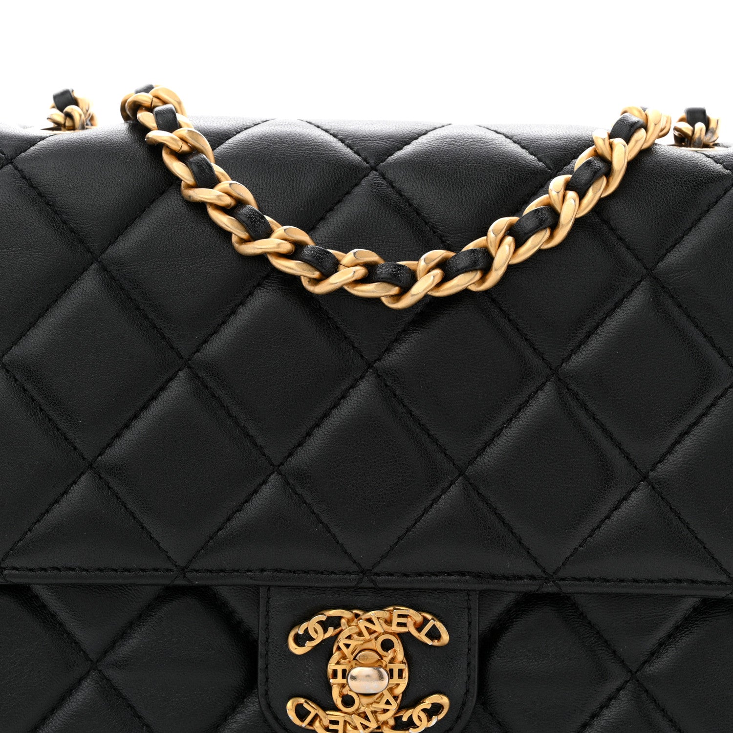 Chanel Lambskin Quilted CC Logo Mini Flap Black