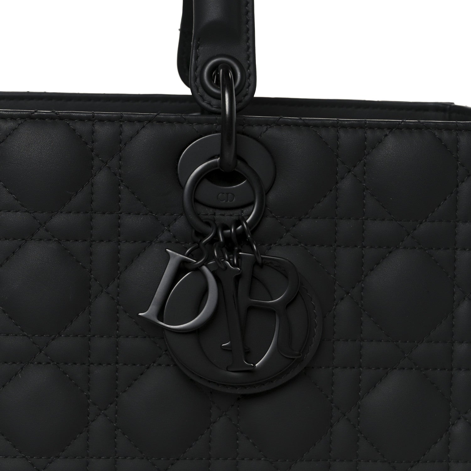 Christian Dior Ultra Matte Calfskin Cannage Large Lady Dior Black
