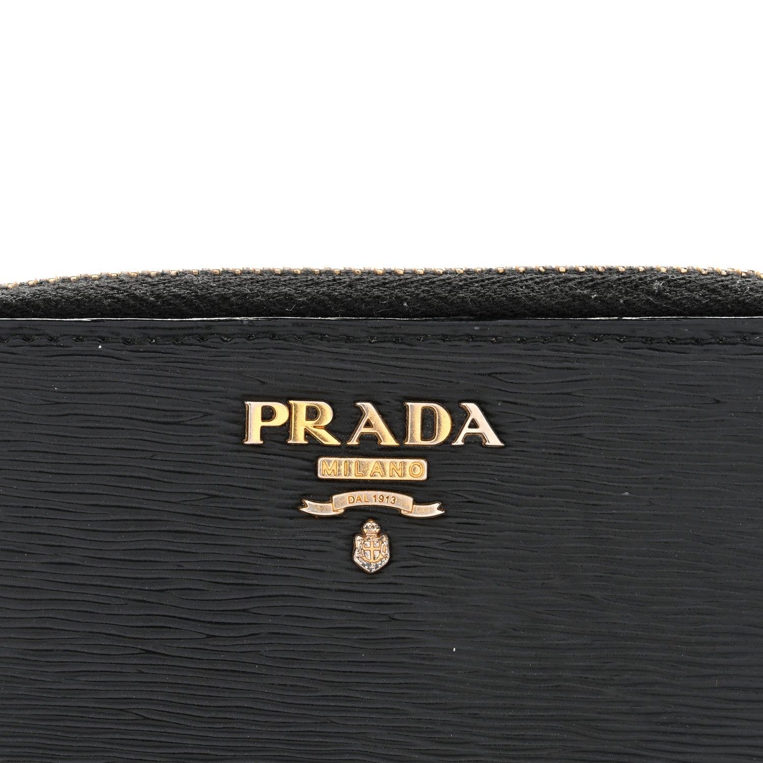 Prada Vitello Move Zip Around 6 Key Holder Black