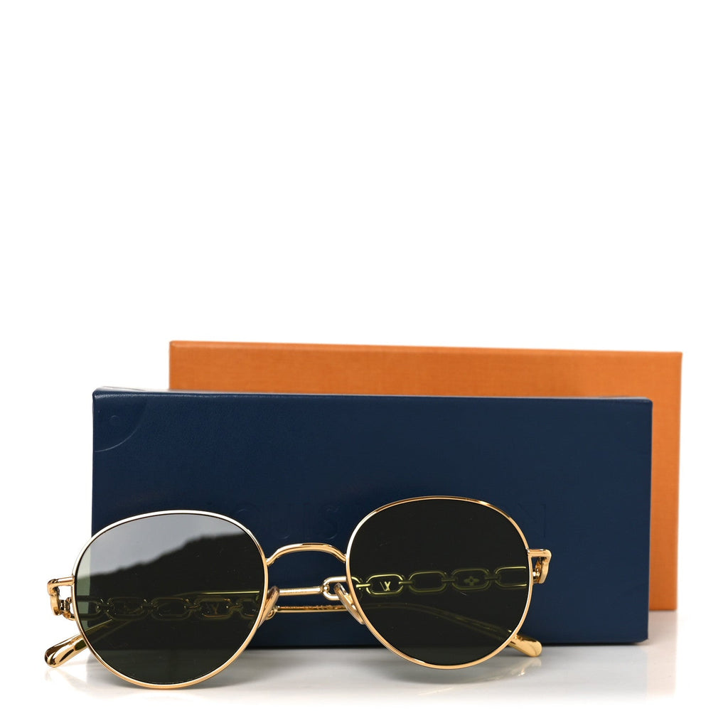 Louis Vuitton Metal My LV Chain Round Sunglasses Z2475U Gold