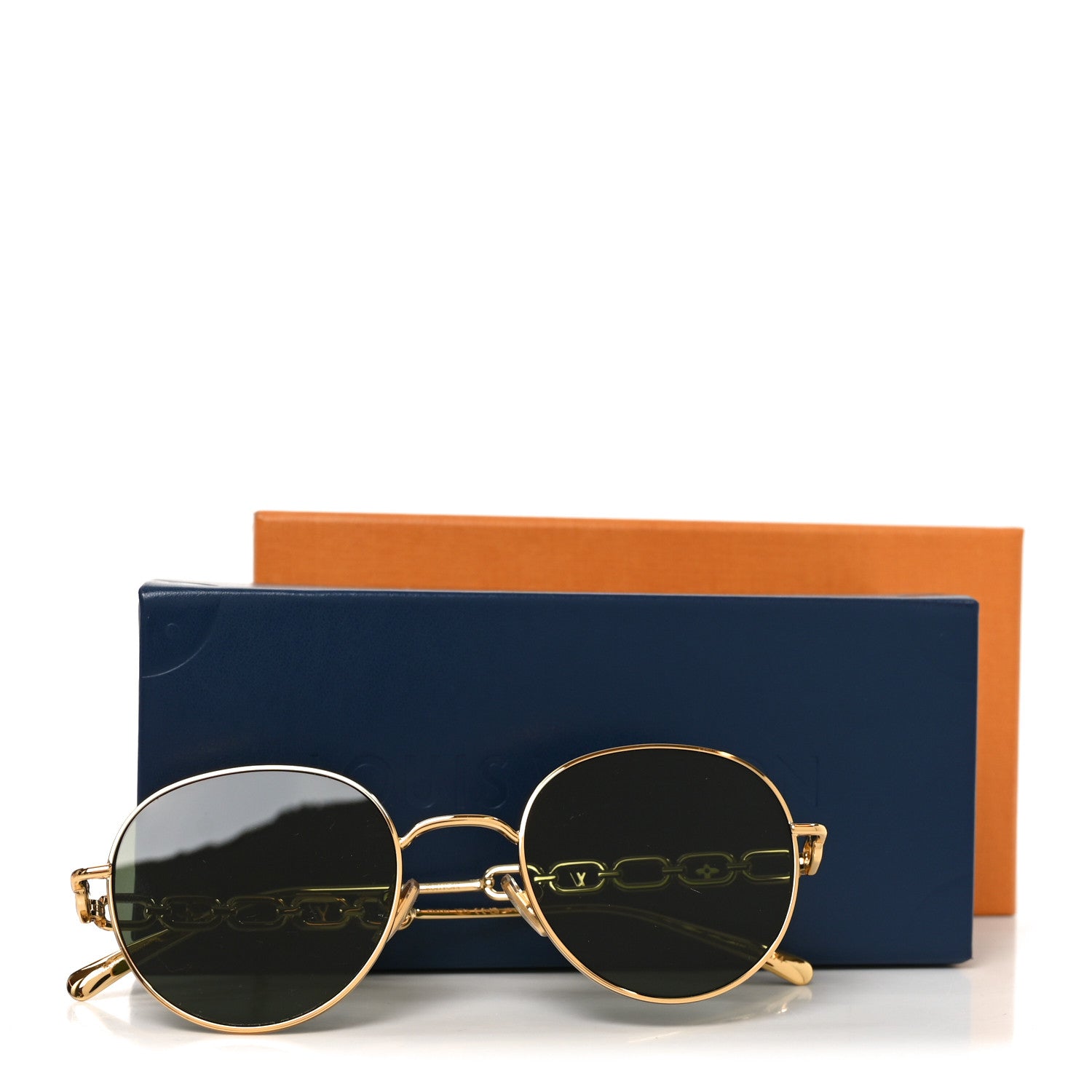 Louis Vuitton Metal My LV Chain Round Sunglasses Z2475U Gold