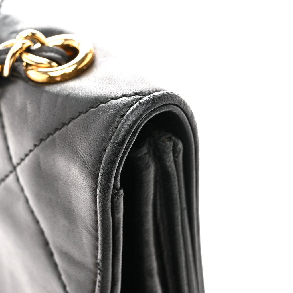 Chanel Lambskin Quilted Diamond CC Flap Black