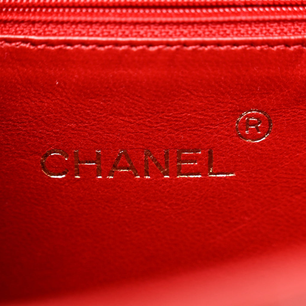 Chanel Shiny Alligator Small Single Flap Red