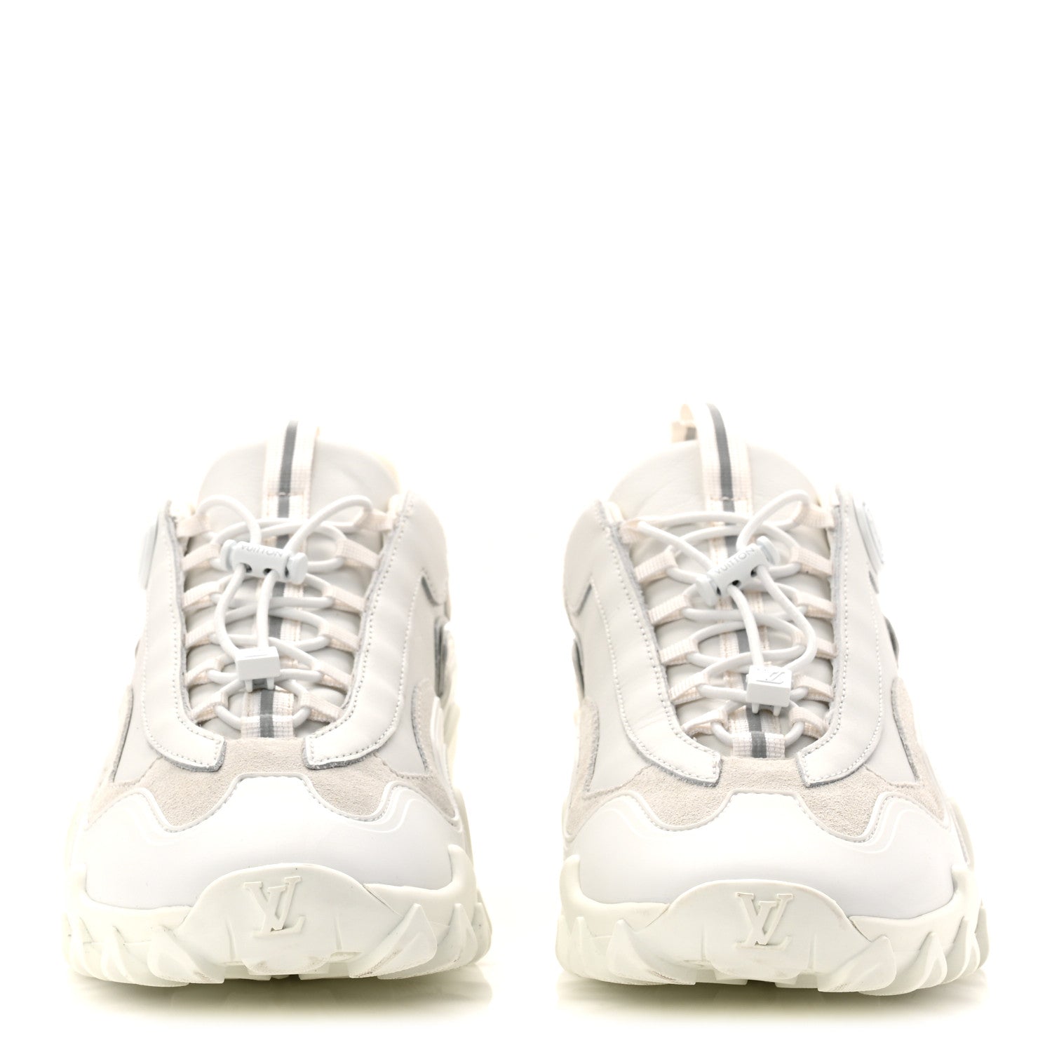 Louis Vuitton Suede Calfskin LV Rush Sneakers 37.5 White