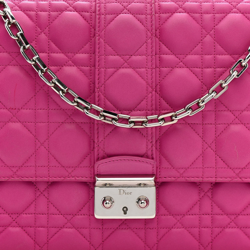 Christian Dior Lambskin Cannage Large Miss Dior Flap Sorbet