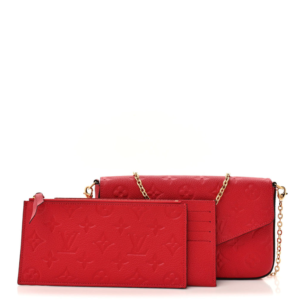 Louis Vuitton Empreinte Pochette Felicie Chain Wallet Scarlet