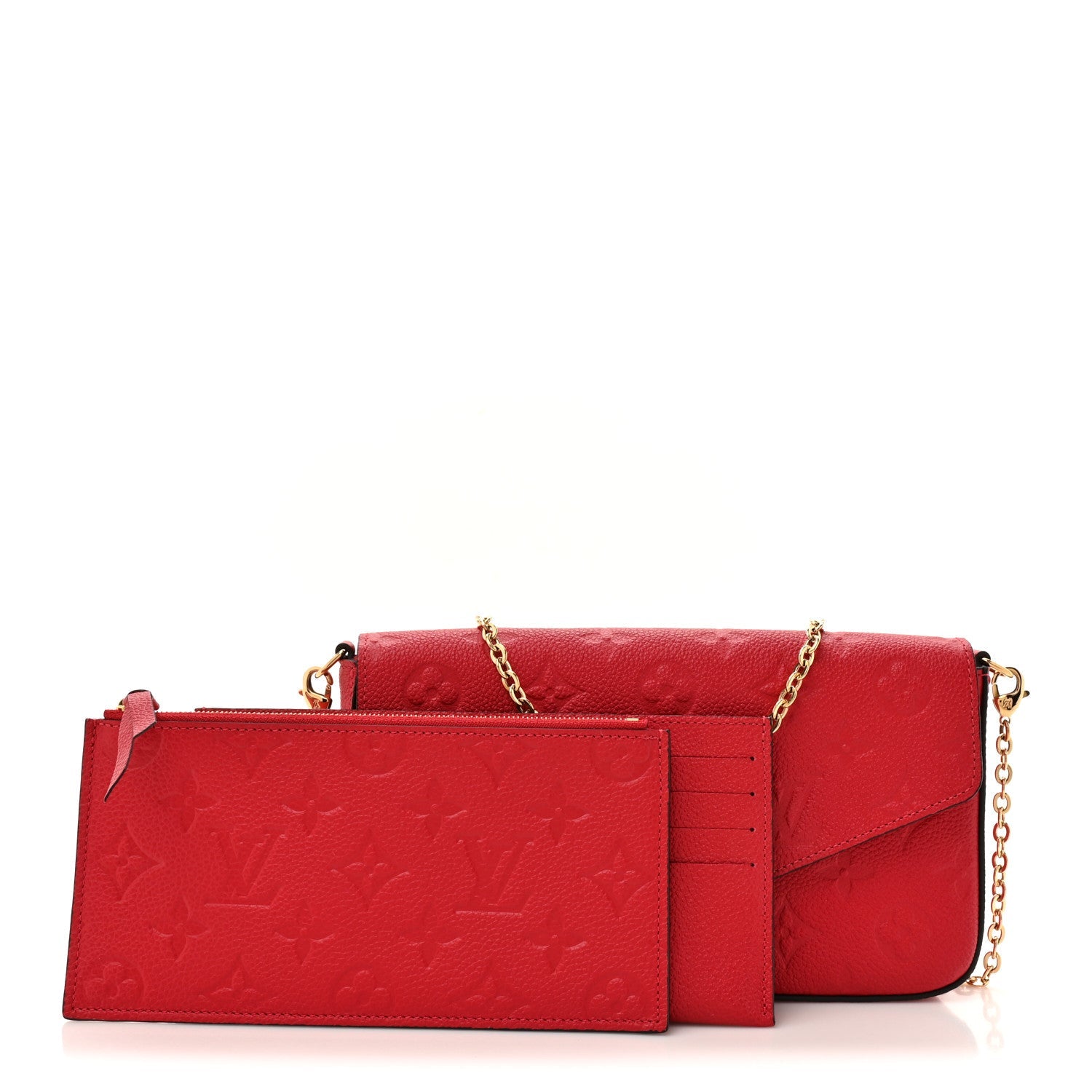 Louis Vuitton Empreinte Pochette Felicie Chain Wallet Scarlet