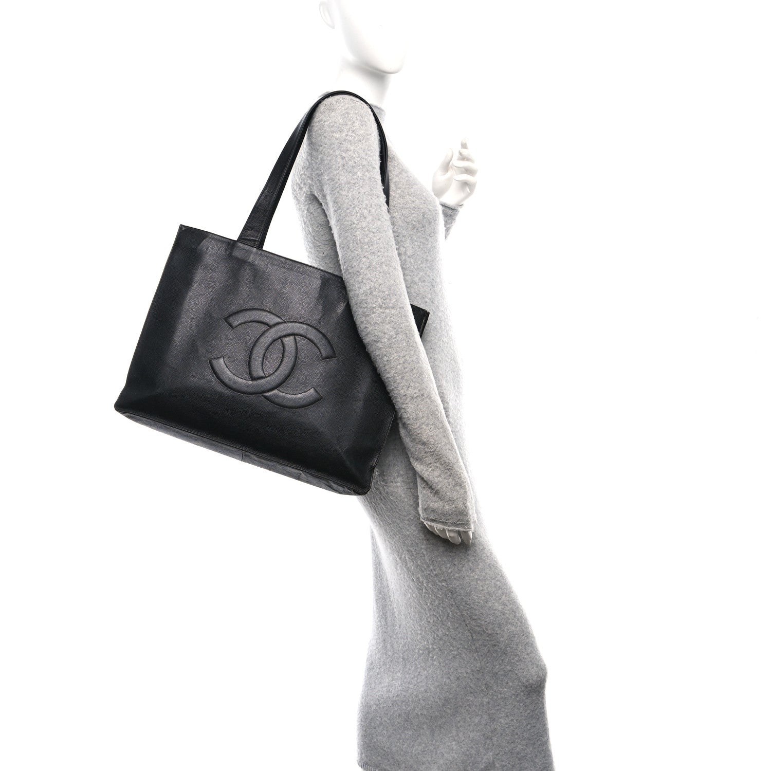 Chanel Caviar CC Tote Black