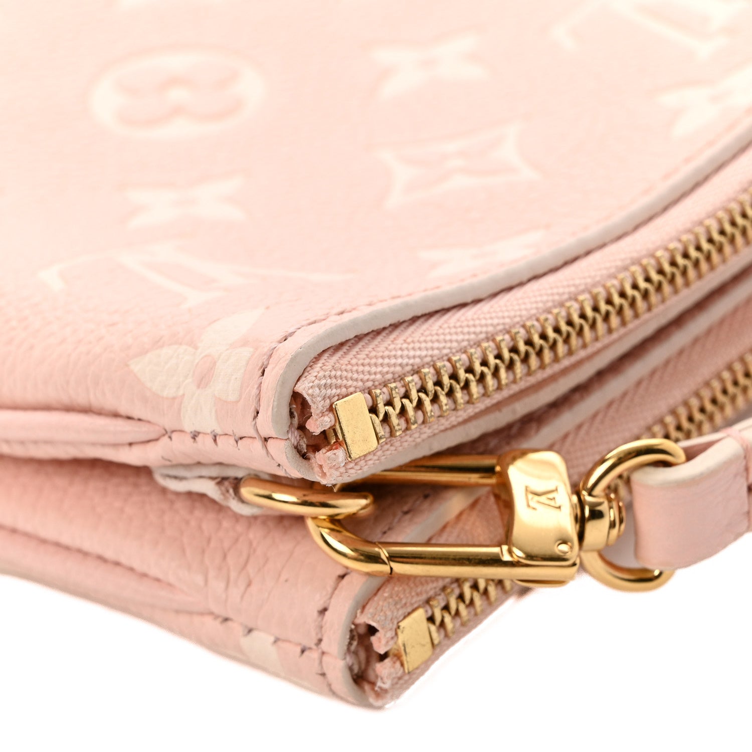 Louis Vuitton Empreinte Monogram Double Zip Pochette Rose