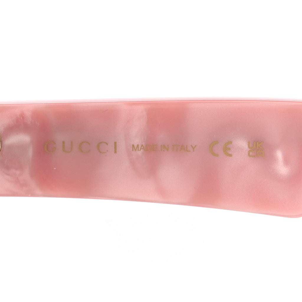 Gucci Rectangle 52mm Frame Sunglasses GG0998/S Black Pink