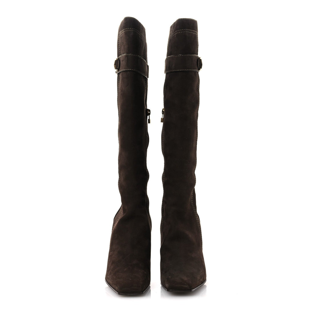 Louis Vuitton Suede High Boots 40 Brown