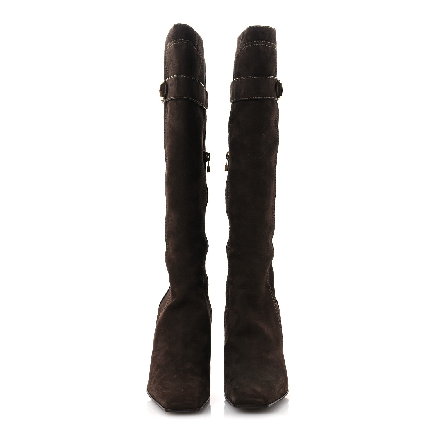 Louis Vuitton Suede High Boots 40 Brown