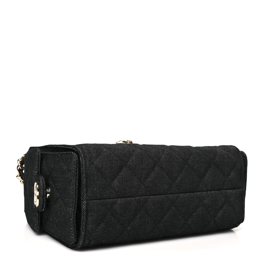 Chanel Denim Quilted Mini Chanel 25 Handbag Dark Blue