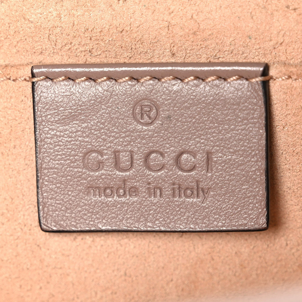 Gucci Calfskin Matelasse Small GG Marmont Chain Shoulder Bag Porcelain Rose