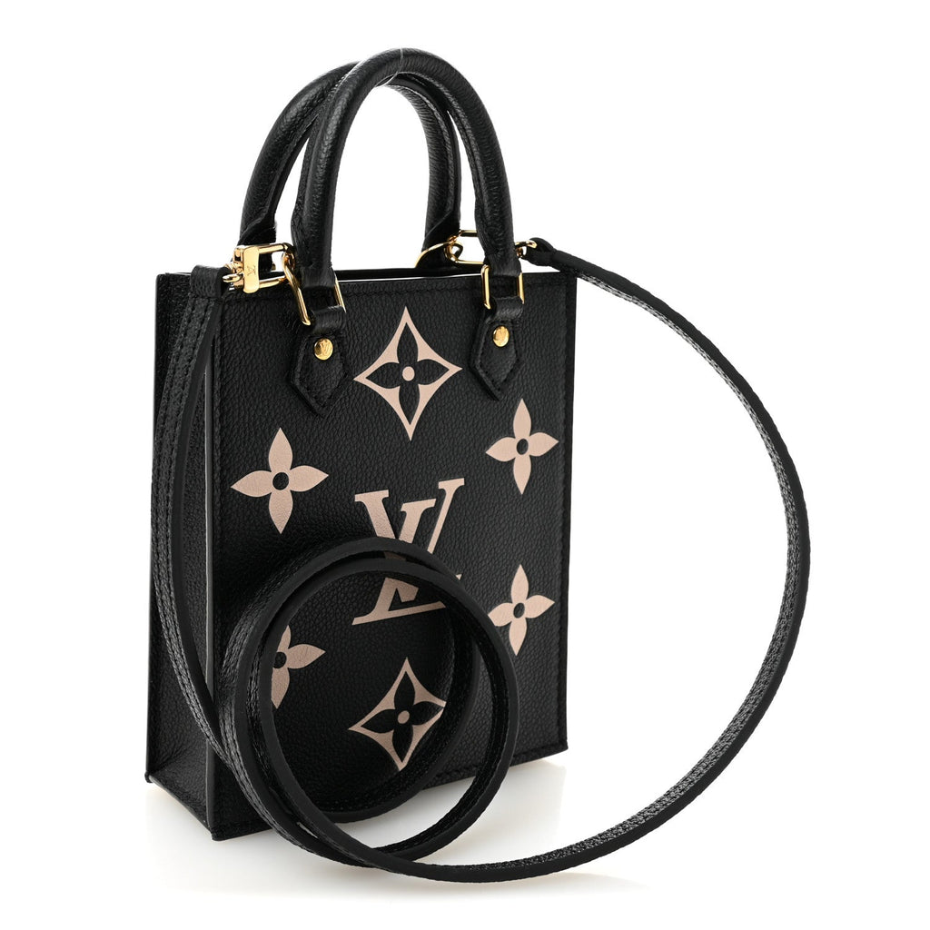 Louis Vuitton Empreinte Monogram Giant Petit Sac Plat Black Beige