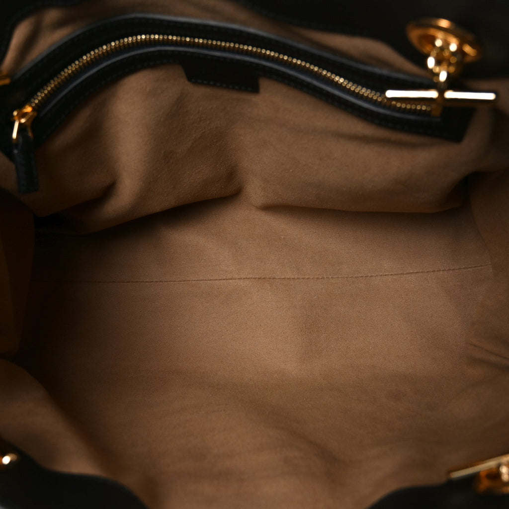 Gucci GG Supreme Monogram Medium Padlock Tote Black