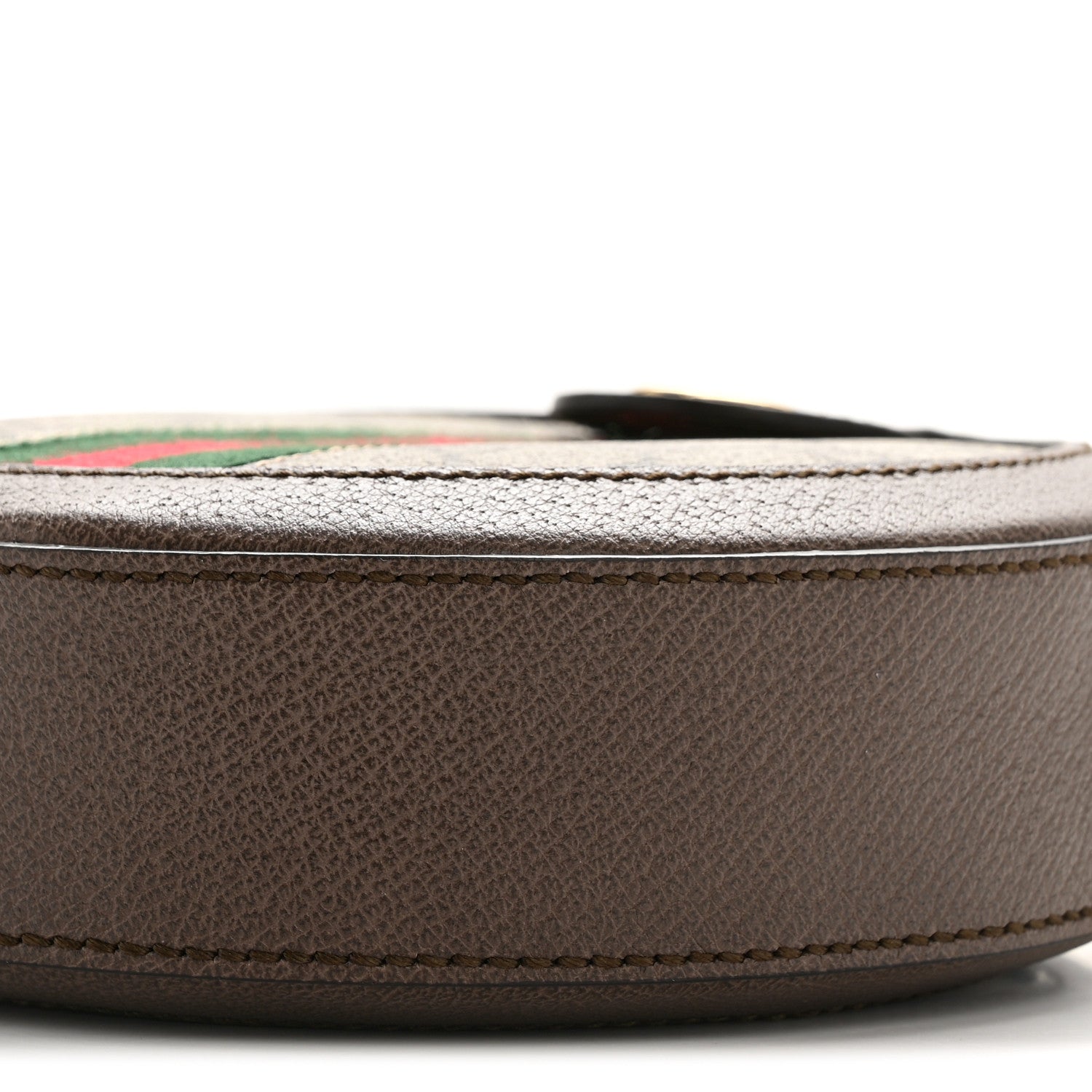 Gucci GG Supreme Monogram Web Mini Ophidia Round Shoulder Bag Brown