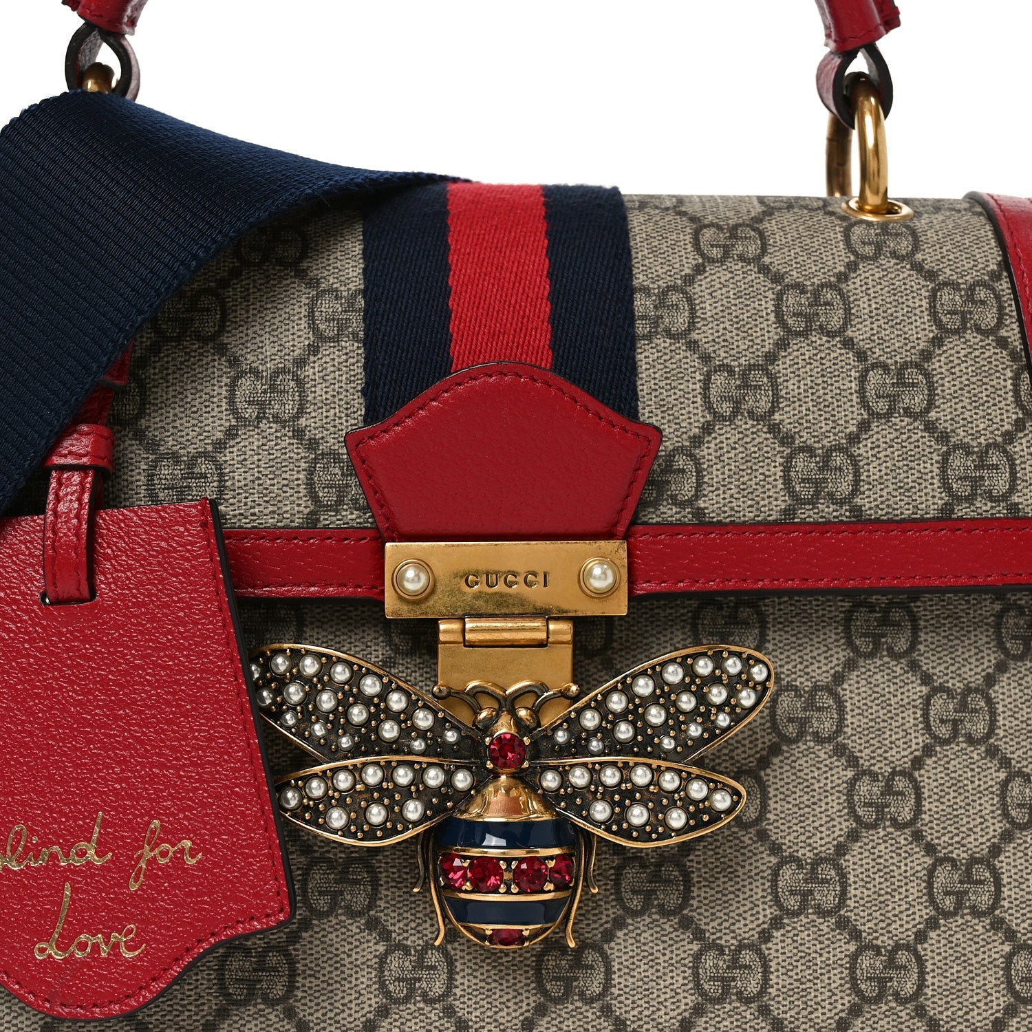 Gucci GG Supreme Monogram Small Queen Margaret Top Handle Bag Red