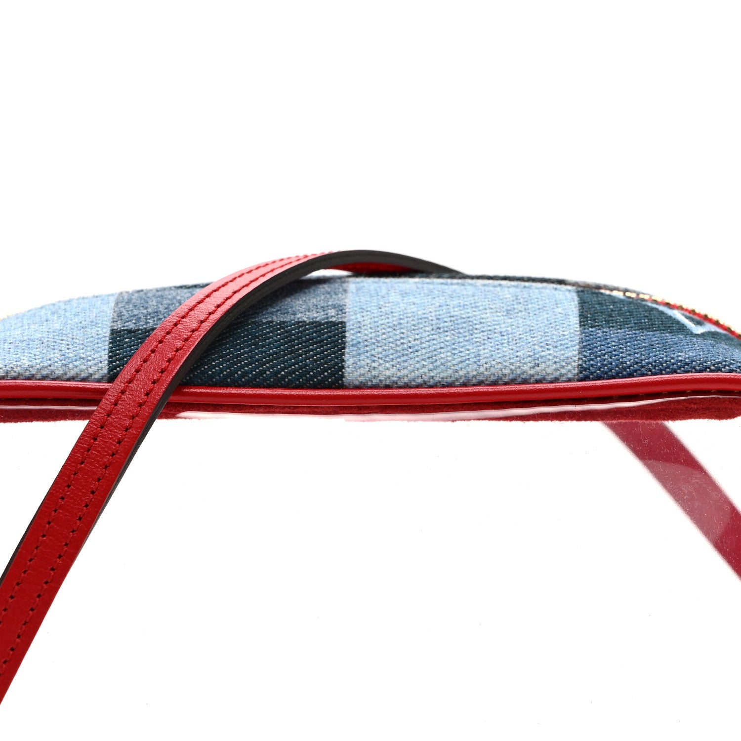 Louis Vuitton Denim Damier Monogram Patchwork PVC Beach Pouch Blue Rouge