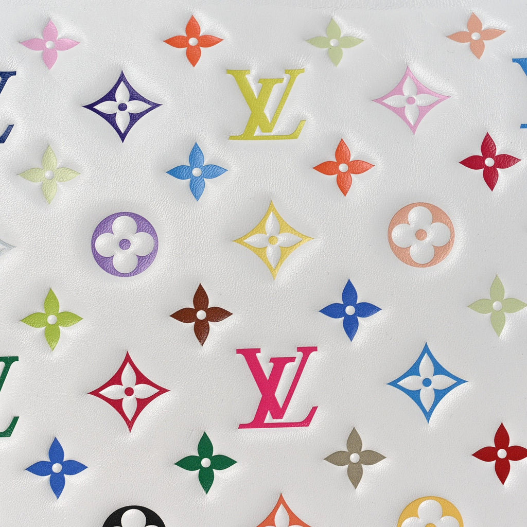 Louis Vuitton LV x TM Lambskin Embossed Monogram Coussin PM White Multicolor