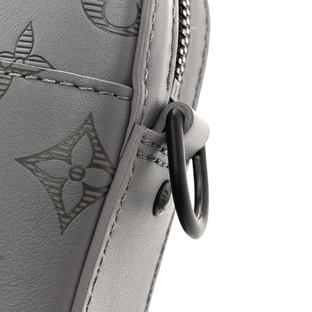 Louis Vuitton Calfskin Monogram Shadow Trio Messenger Anthracite Gray