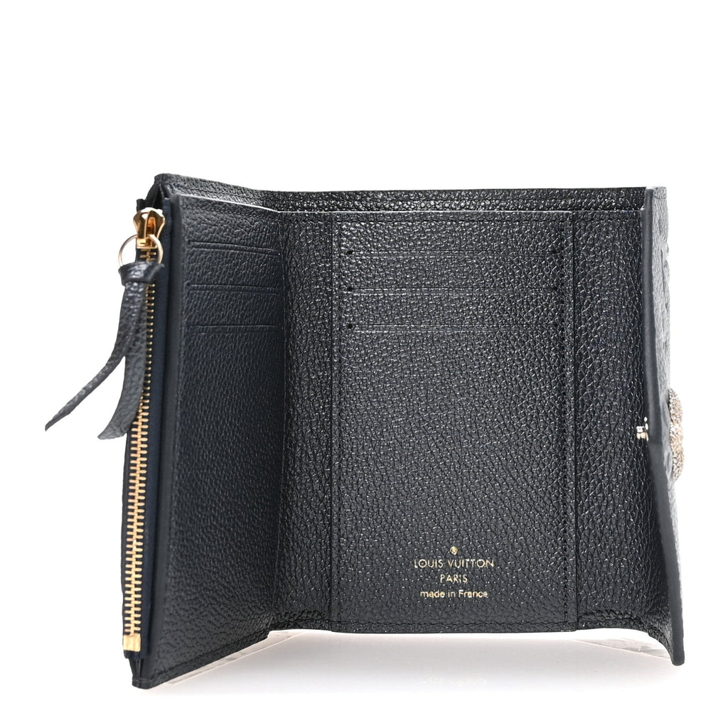 Louis Vuitton Empreinte Monogram Flower Victorine Wallet Navy Blue